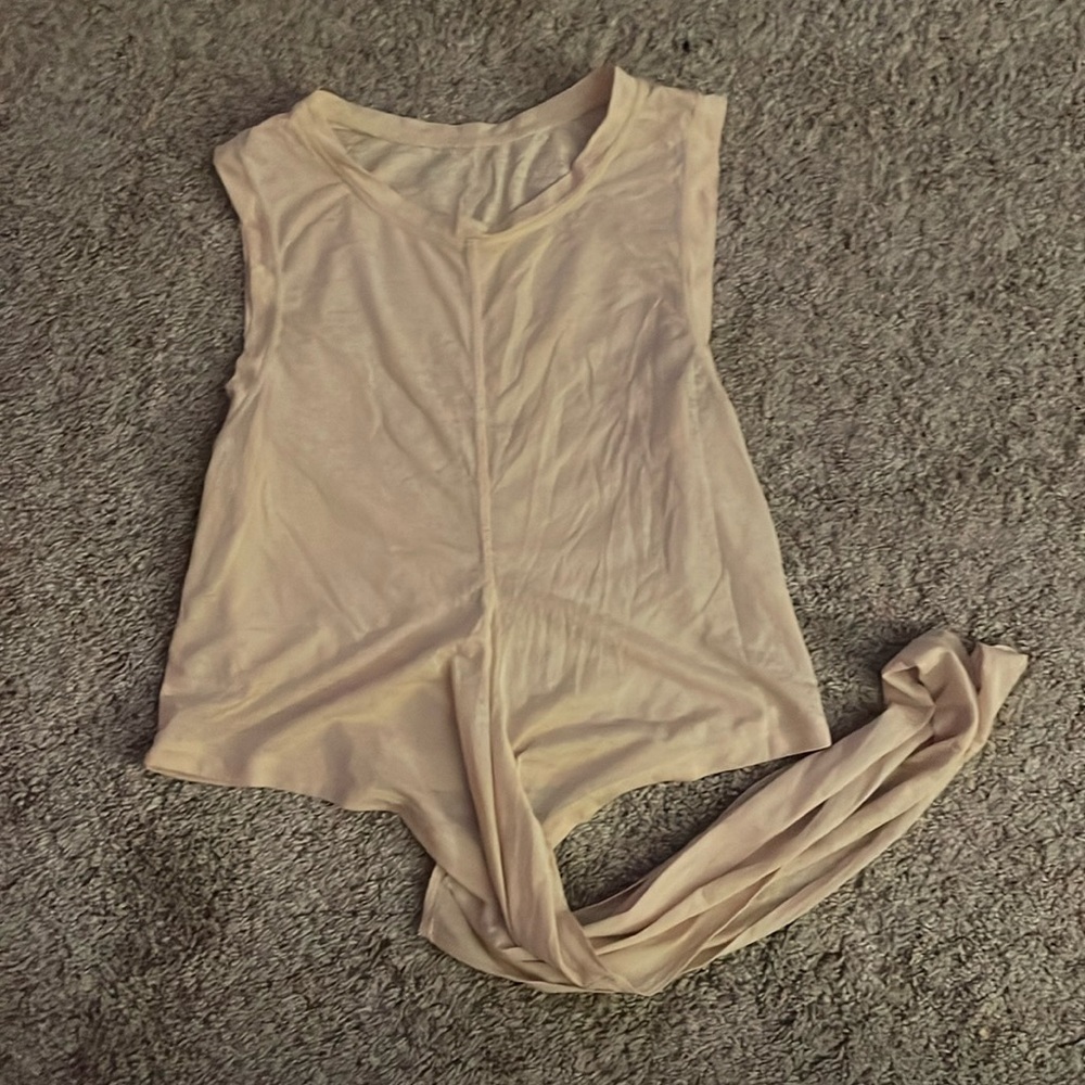 Beige wrap around top